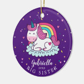 Cute Unicorn Big Soeur Ornement de Noël (Gauche)
