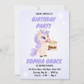 Cute Unicorn Birthday Invitation (Devant)