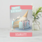 Cute Unicorn Birthday Kaart (Staand voorkant)