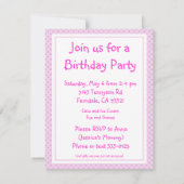 Cute Unicorn Birthday Party Invitation Kaart (Achterkant)