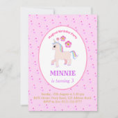 Cute Unicorn Birthday Party Kaart (Voorkant)
