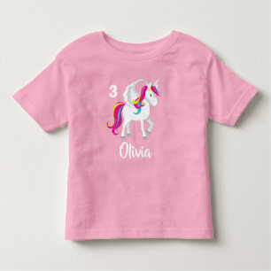Cute Unicorn Birthday Personalised Pink Kinder Shirts