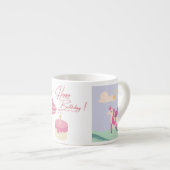 Cute Unicorn Birthday Theme Mug Espresso Kop (Voorkant rechts)