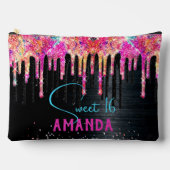 Cute unicorn Black glitter verjaardagsmonogram Etui (Voorkant)