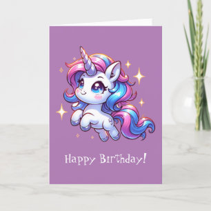 Cute Unicorn - Bonne carte d'anniversaire