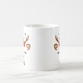 Cute Unicorn Bow Reindeer Christmas Mug (Centre)