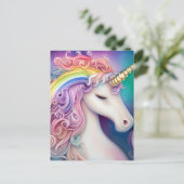 Cute Unicorn Briefkaart (Staand voorkant)