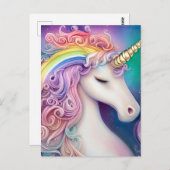 Cute Unicorn Briefkaart (Voorkant / Achterkant)