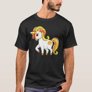 Cute Unicorn Candy Corn Halloween Kinder Candy Cor T-shirt