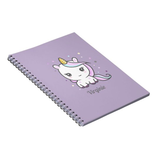 Cute Unicorn Carnet violet (Côté Droit)