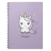 Cute Unicorn Carnet violet (Devant)