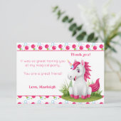 Cute Unicorn Carte de remerciements avec Pois (Debout devant)