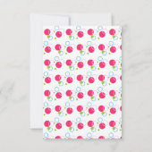 Cute Unicorn Carte de remerciements avec Pois (Dos)