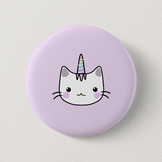 Cute Unicorn Cat Badge Ronde Button 5,7 Cm (Voorkant)
