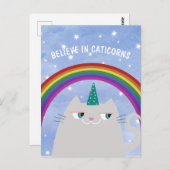 Cute Unicorn Cat Briefkaart (Voorkant / Achterkant)