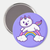 Cute Unicorn Cat Magnet Magneet (Voorkant / Achterkant)