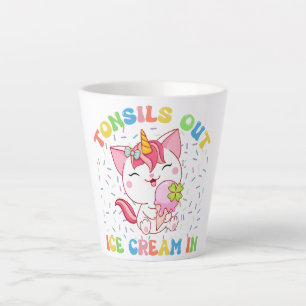 Cute Unicorn Cat met ijskap   Funny Pun Latte Mok