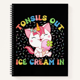 Cute Unicorn Cat met ijskap Funny Pun Notitieboek