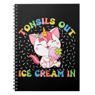 Cute Unicorn Cat met ijskap Funny Pun Notitieboek