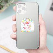 Cute Unicorn Cat met ijskap | Funny Pun Sticker (Telefoon)