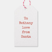 Cute Unicorn Child Name Love Santa Kerstmis Cadeaulabel (Achterkant)