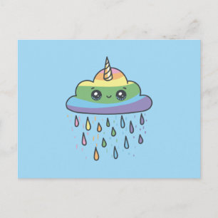 Cute Unicorn Cloud Briefkaart