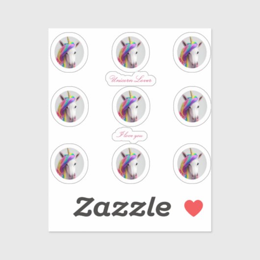 Cute Unicorn Custom-Cut Vinyl Sticker (Vel)