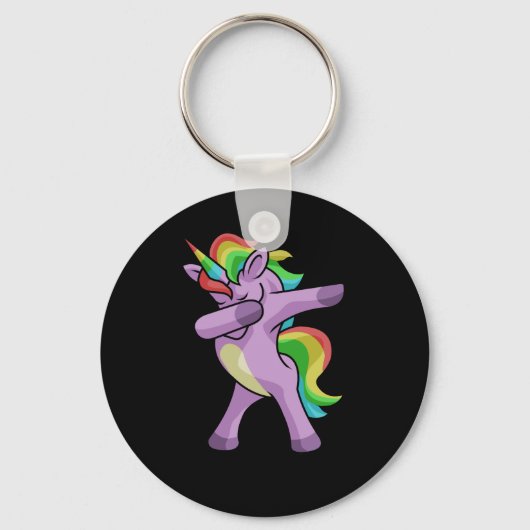 Cute Unicorn Dabber Dance Sleutelhanger (Voorkant)