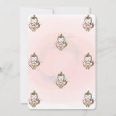 Cute Unicorn, Donut Baby shower Invitation Kaart (Achterkant)