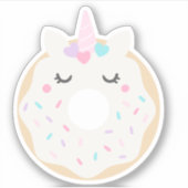 Cute Unicorn Donut Sticker (Voorkant)