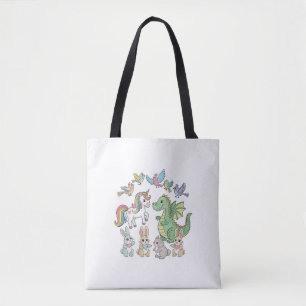 Cute Unicorn & Draak Boodschappentas voor Kinderen Draagtas