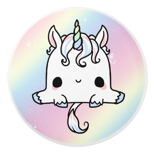 Cute Unicorn Drawer Pull Keramische Knop (Voorkant)