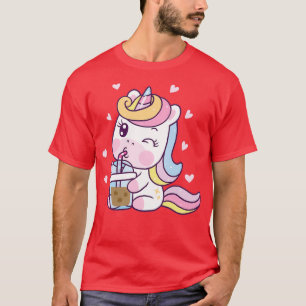 Cute Unicorn Drink bubbelthee T-shirt