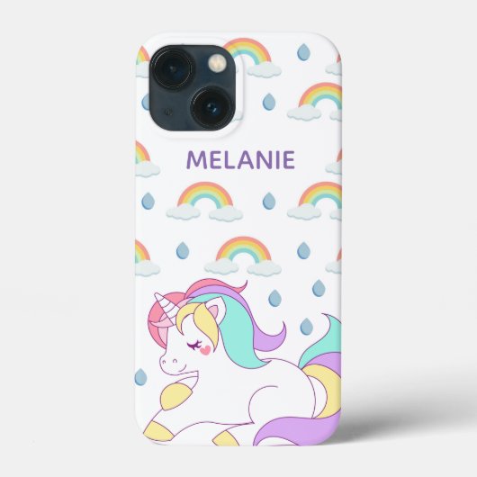 Cute Unicorn en Rainbows, gepersonaliseerd Case-Mate iPhone Case (Achterkant)