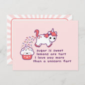 Cute Unicorn Fart Briefkaart (Voorkant / Achterkant)