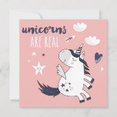 Cute Unicorn Feestdagenkaart (Voorkant)