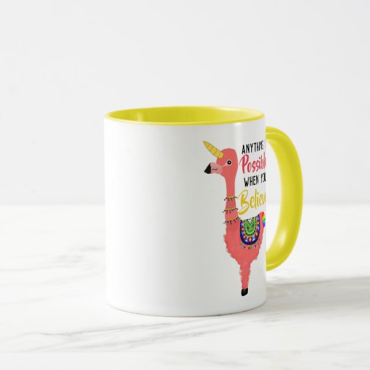 Cute Unicorn Flamingo Llama Inspirerend Quote Mok (Voorkant rechts)