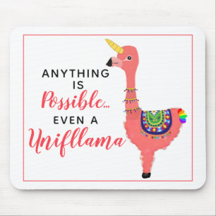 Cute Unicorn Flamingo Llama Inspirerend Quote Muismat