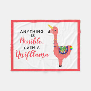 Cute Unicorn Flamingo Llama Inspirerende Unifllama Fleece Deken