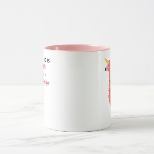 Cute Unicorn Flamingo Llama Inspirerende Unifllama Mok (Midden)