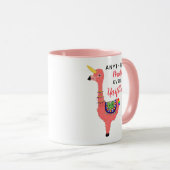 Cute Unicorn Flamingo Llama Inspirerende Unifllama Mok (Voorkant rechts)