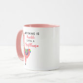 Cute Unicorn Flamingo Llama Inspirerende Unifllama Mok (Voorkant links)