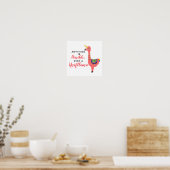 Cute Unicorn Flamingo Llama Inspirerende Unifllama Poster (Keuken)