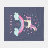 Cute Unicorn Fleece Deken (Voorkant (Horizontaal))