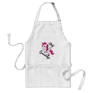 Cute Unicorn gepersonaliseerd keukenplatform Standaard Schort