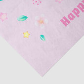 Cute Unicorn - Gepersonaliseerde Roze Kinderen van Tissuepapier (Detail)