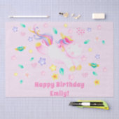 Cute Unicorn - Gepersonaliseerde Roze Kinderen van Tissuepapier (Craft)