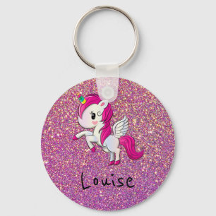 Cute unicorn gepersonaliseerde sleutelhanger keyin