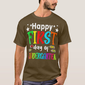 Cute Unicorn Happy First Day Kindergarten Terug T-shirt