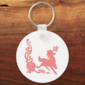 Cute Unicorn Hearts Flowers Fantasy 1 Sleutelhanger (Voorkant)